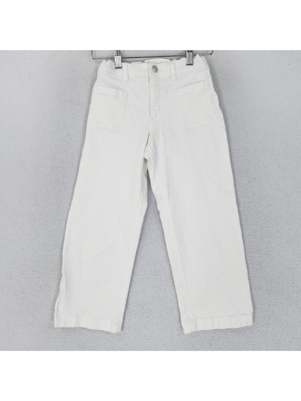 J Crew Jeans Girls 8 White Crewcuts Adjustable Waist Straight Leg Casual